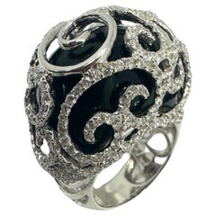 Cocktailring aus 18 Karat Diamant und Onyx