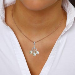 18 Karat Diamond and Pearl Ladies Pendant