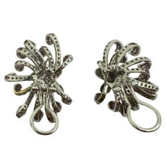 18k Diamond and Pink Sapphire Earrings