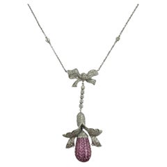 18k Diamond and Pink Sapphire Necklace
