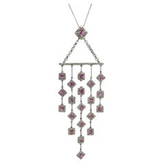 18k Diamond and Pink Sapphire Necklace