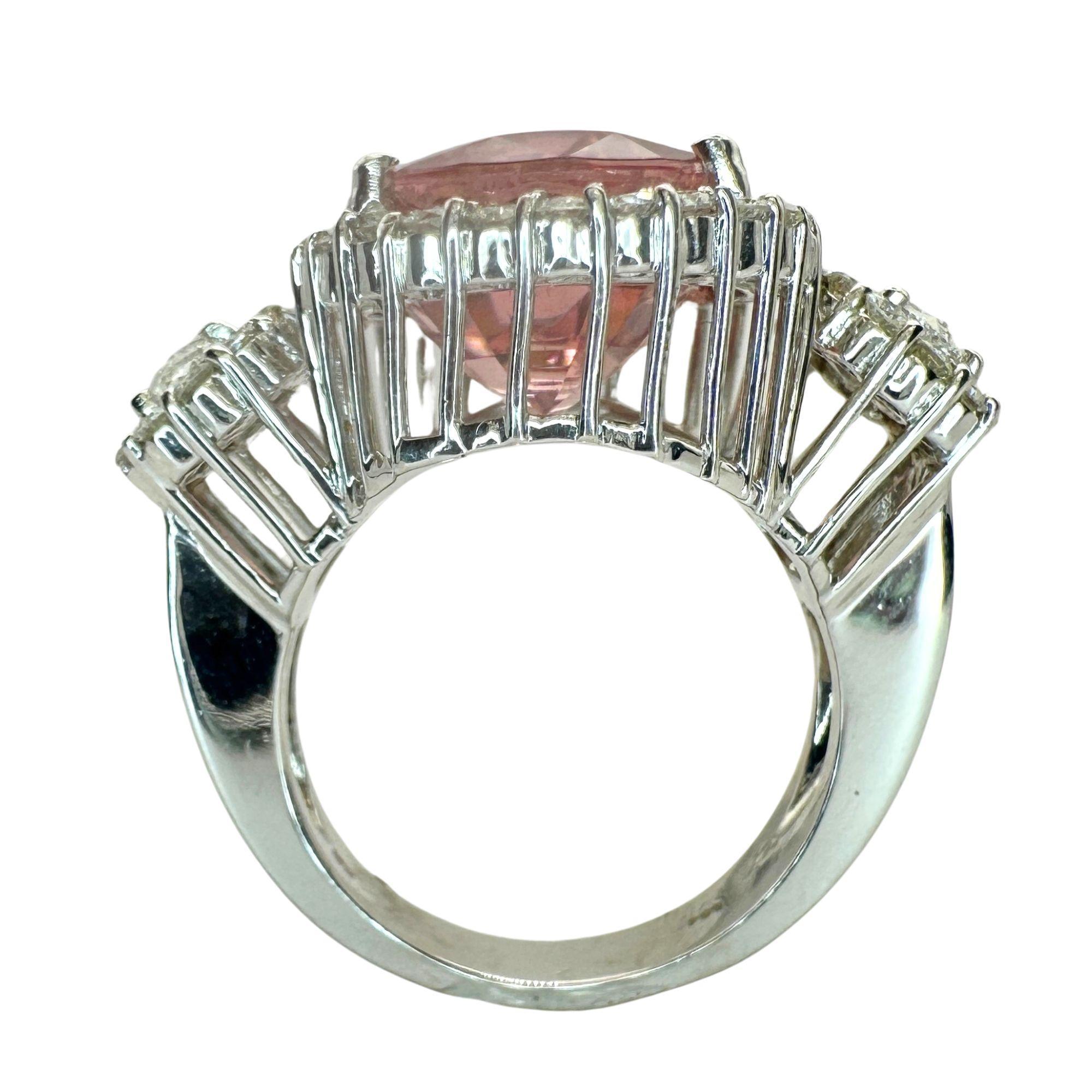 18k  Diamond and Pink Stone Center Ring 2