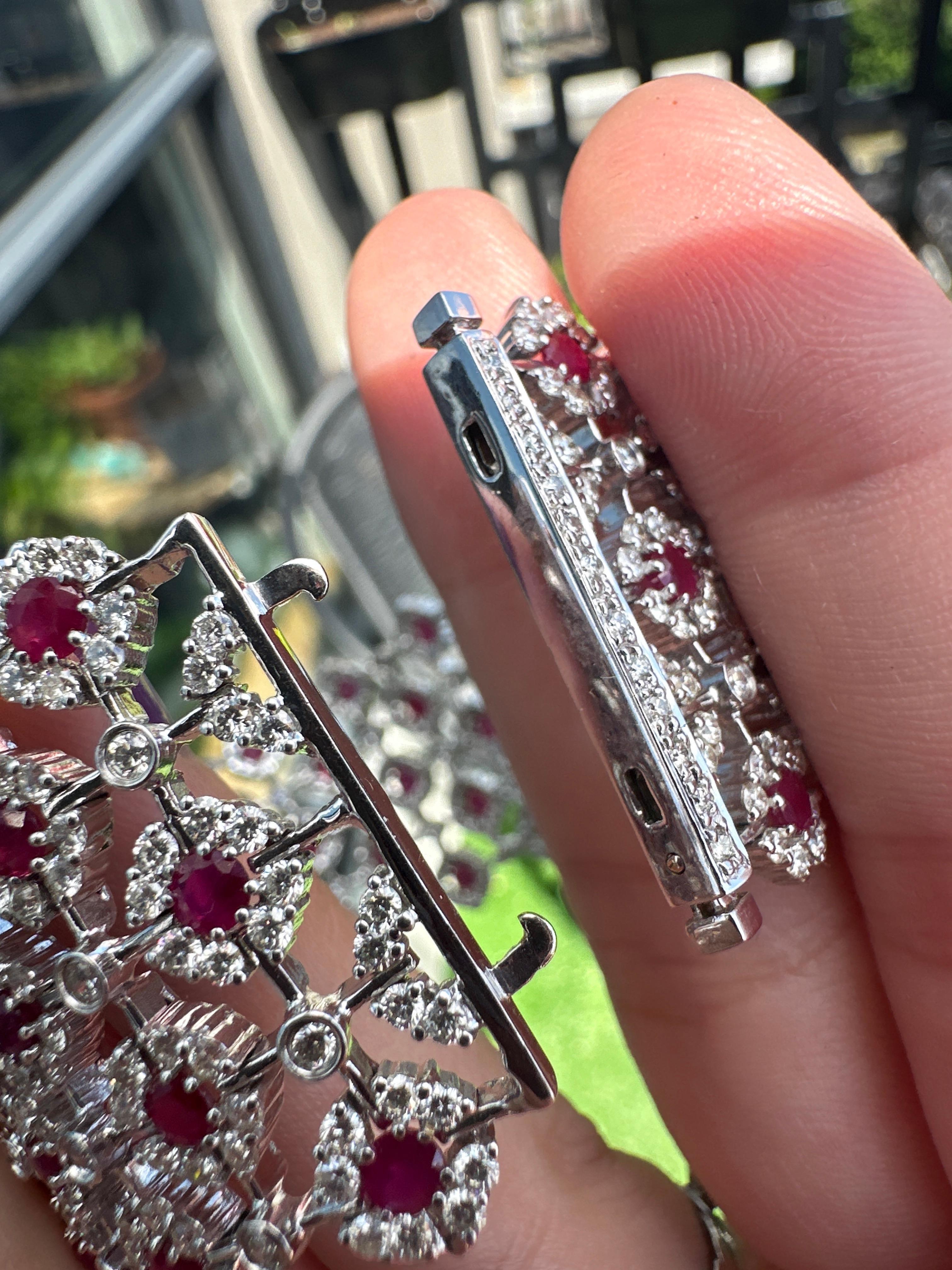 Bracelet en diamant et rubis 18K en vente 8