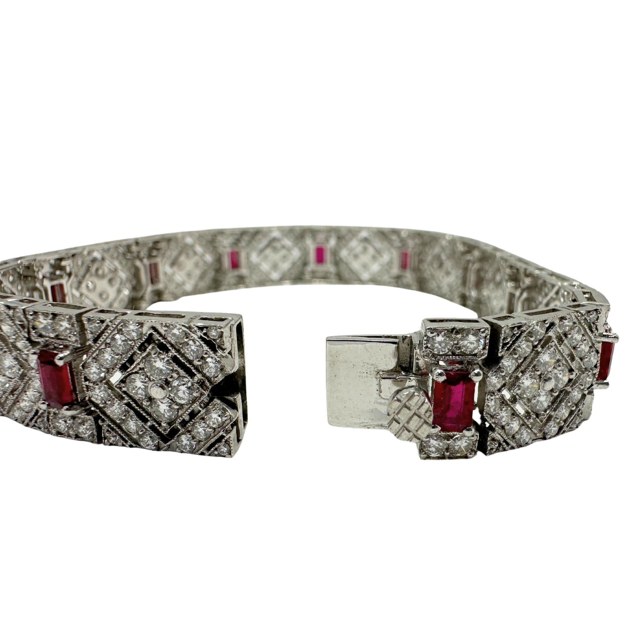 18K Diamant- und Rubinarmband (Moderne)