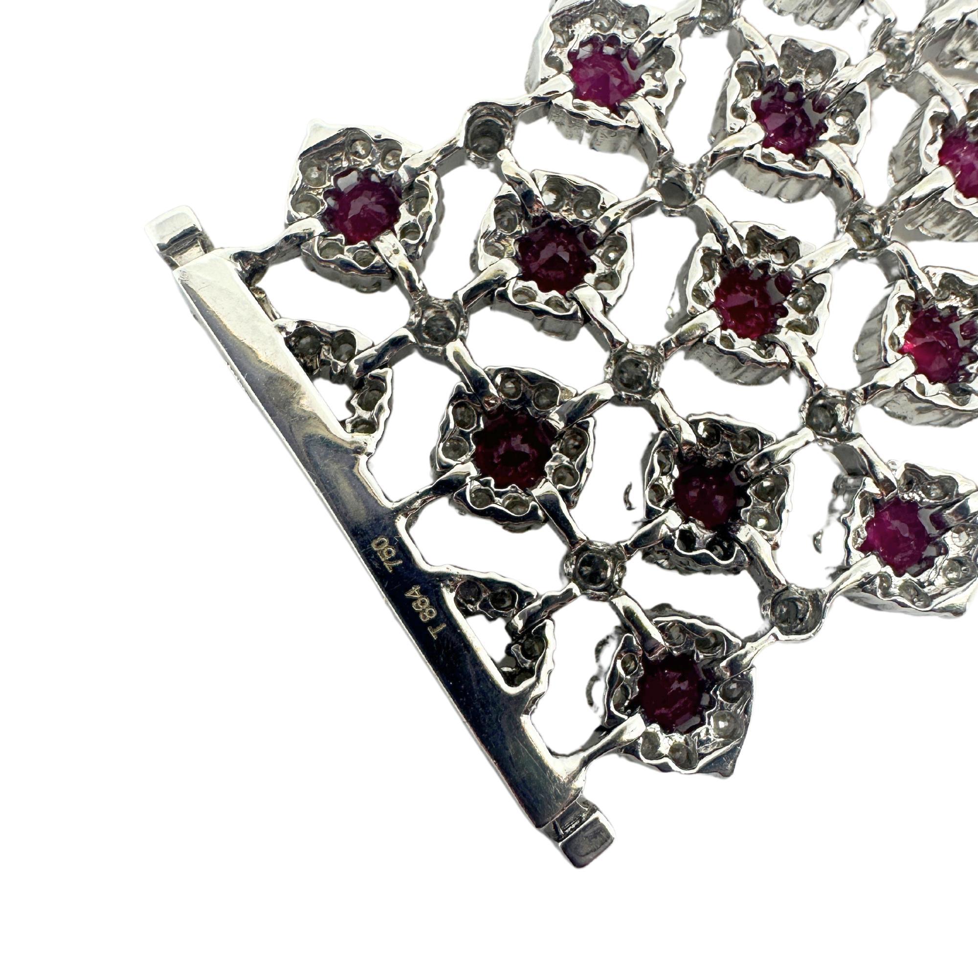 Bracelet en diamant et rubis 18K en vente 1