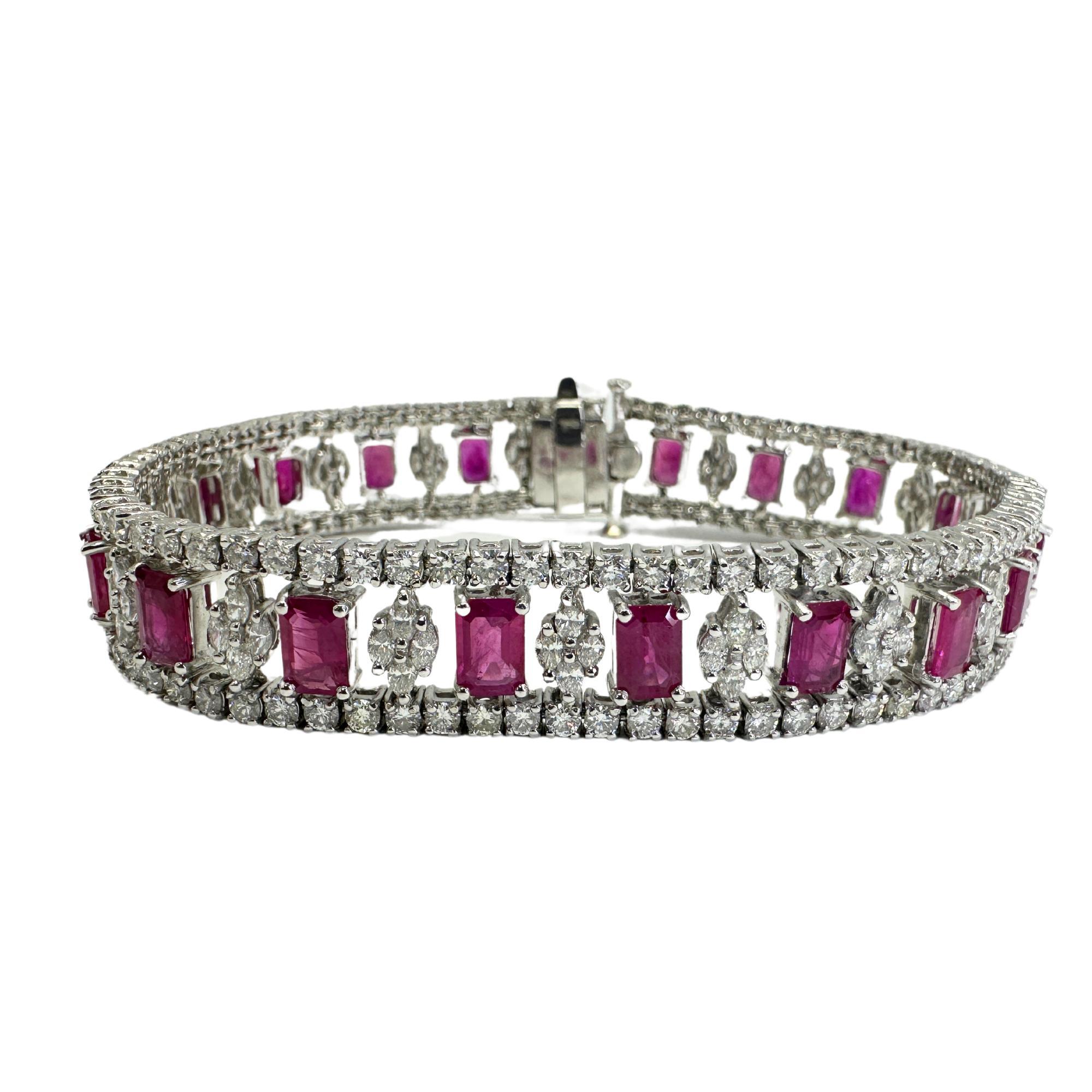18K Diamond and Ruby Bracelet 1