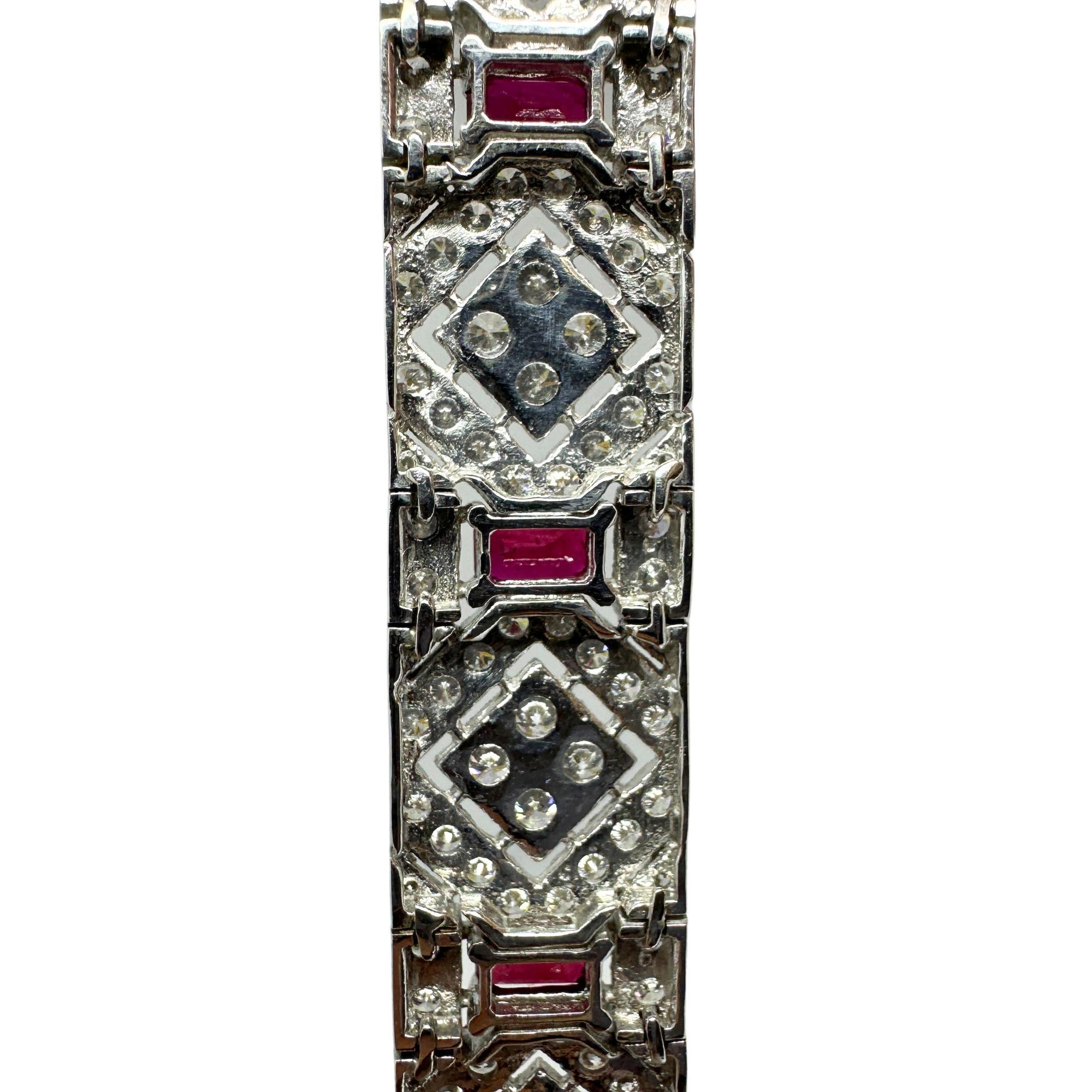 18K Diamant- und Rubinarmband Damen