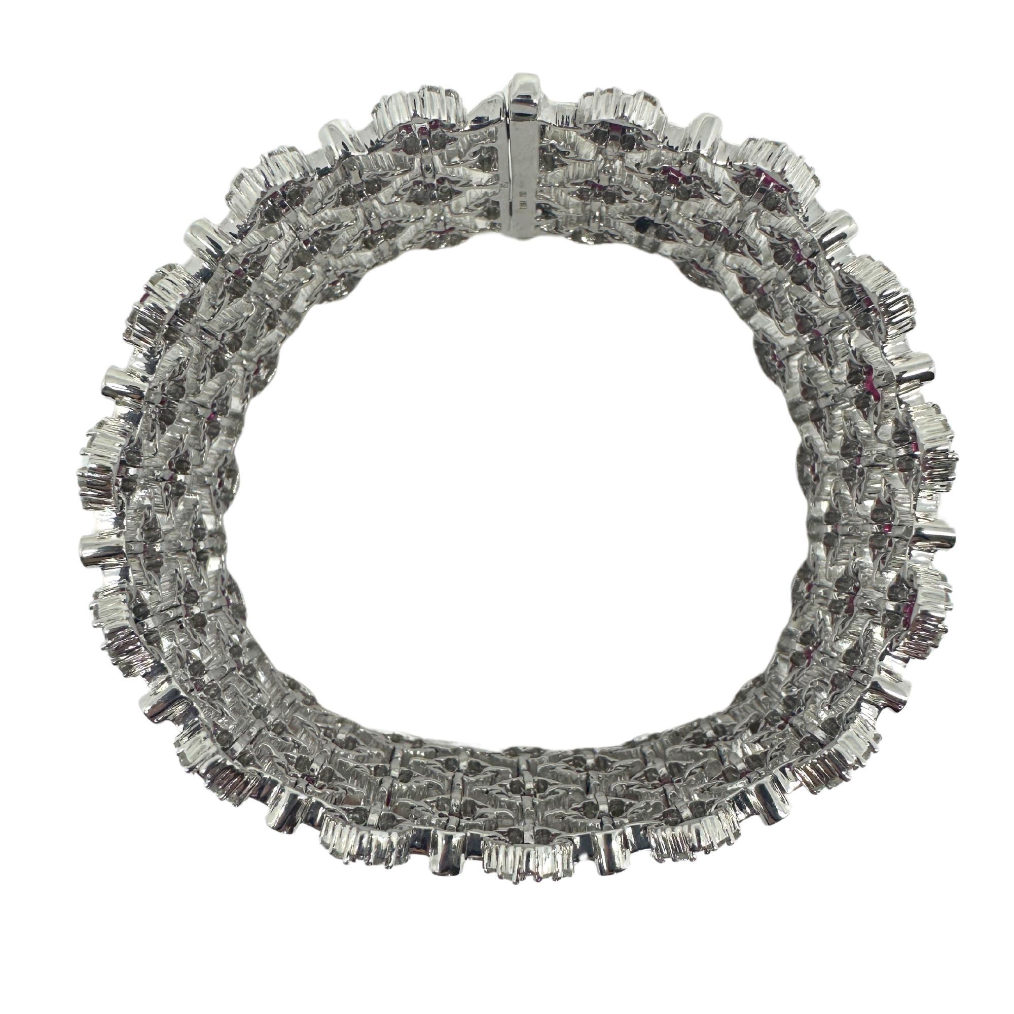 Bracelet en diamant et rubis 18K en vente 4
