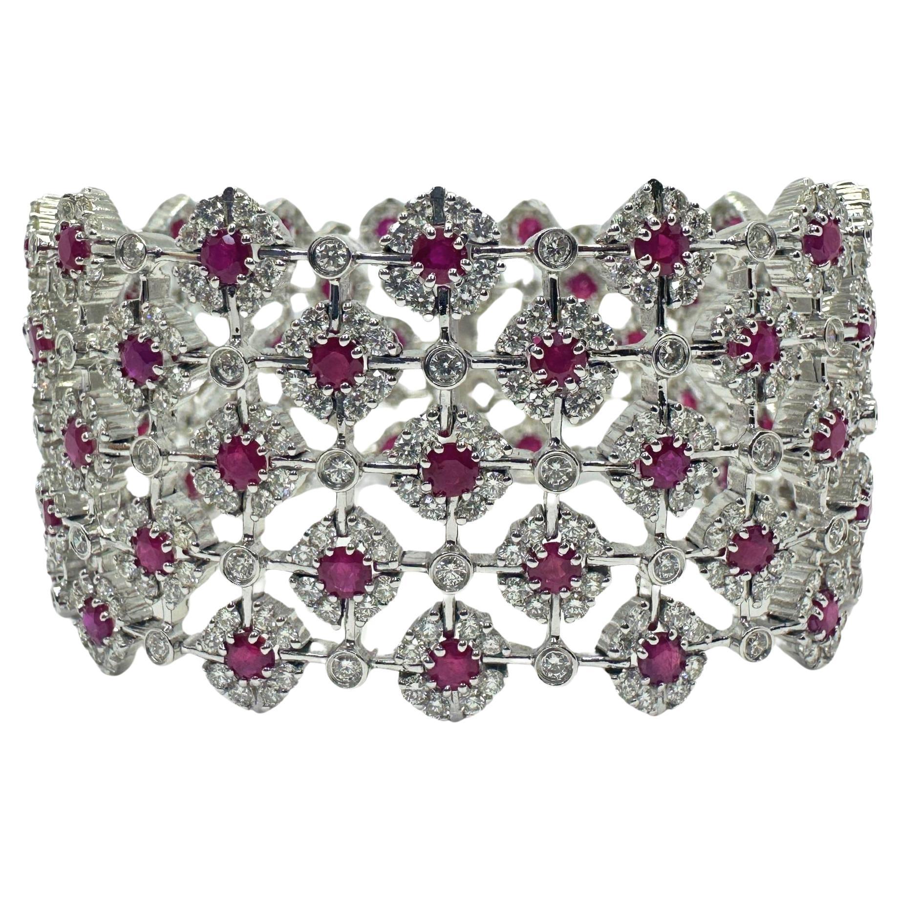 18K Diamond and Ruby Bracelet