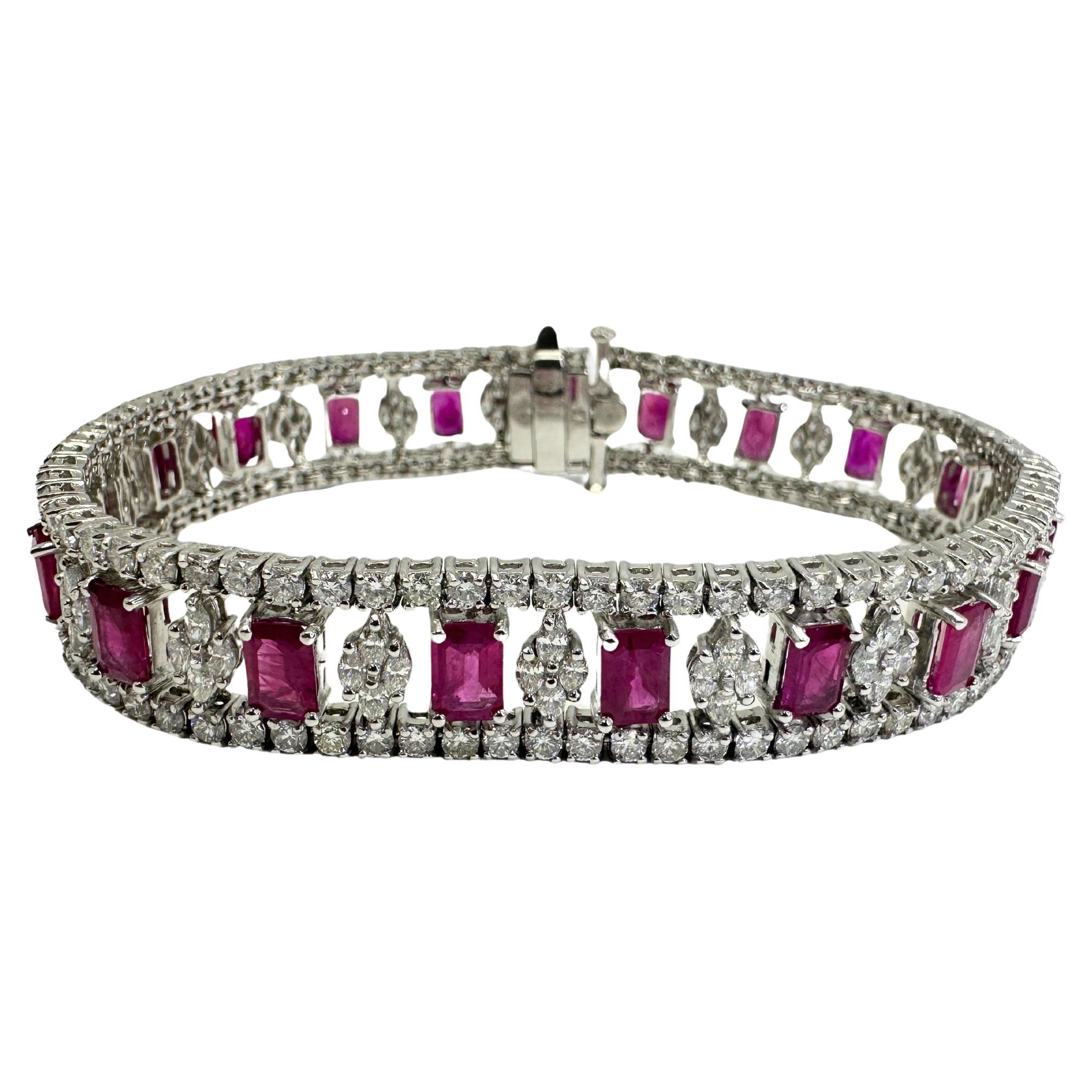 18K Diamond and Ruby Bracelet