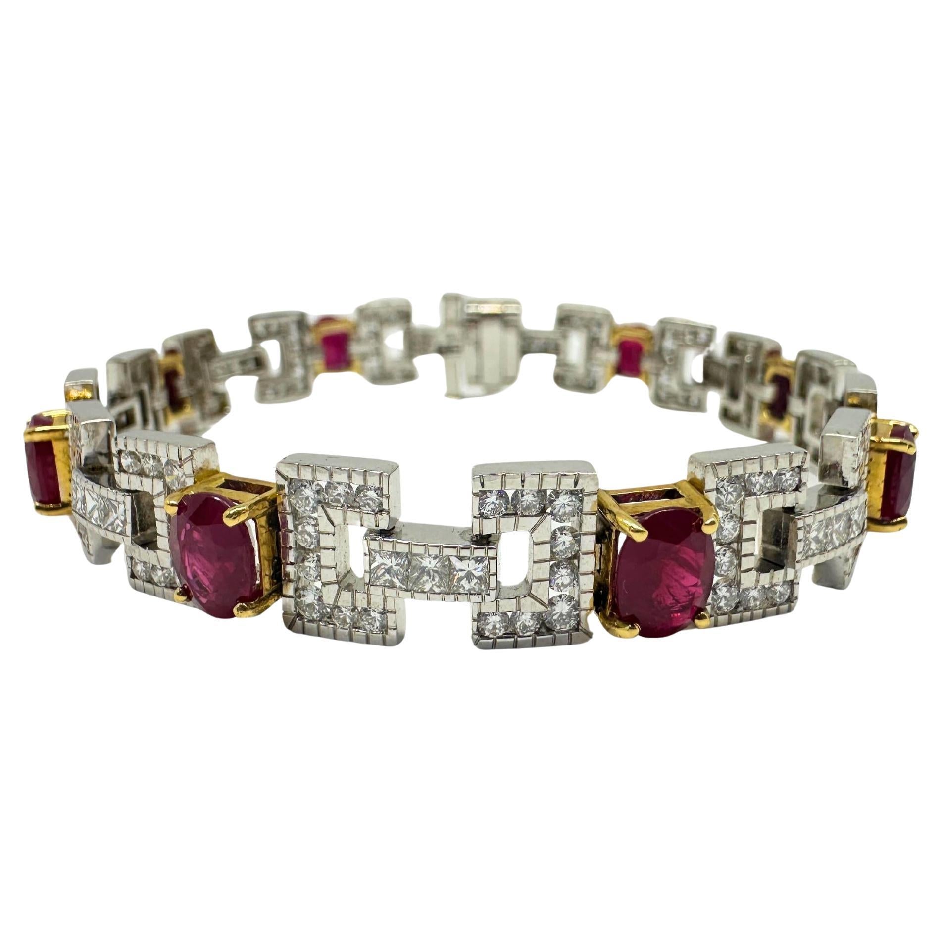 18K Diamond and Ruby Bracelet