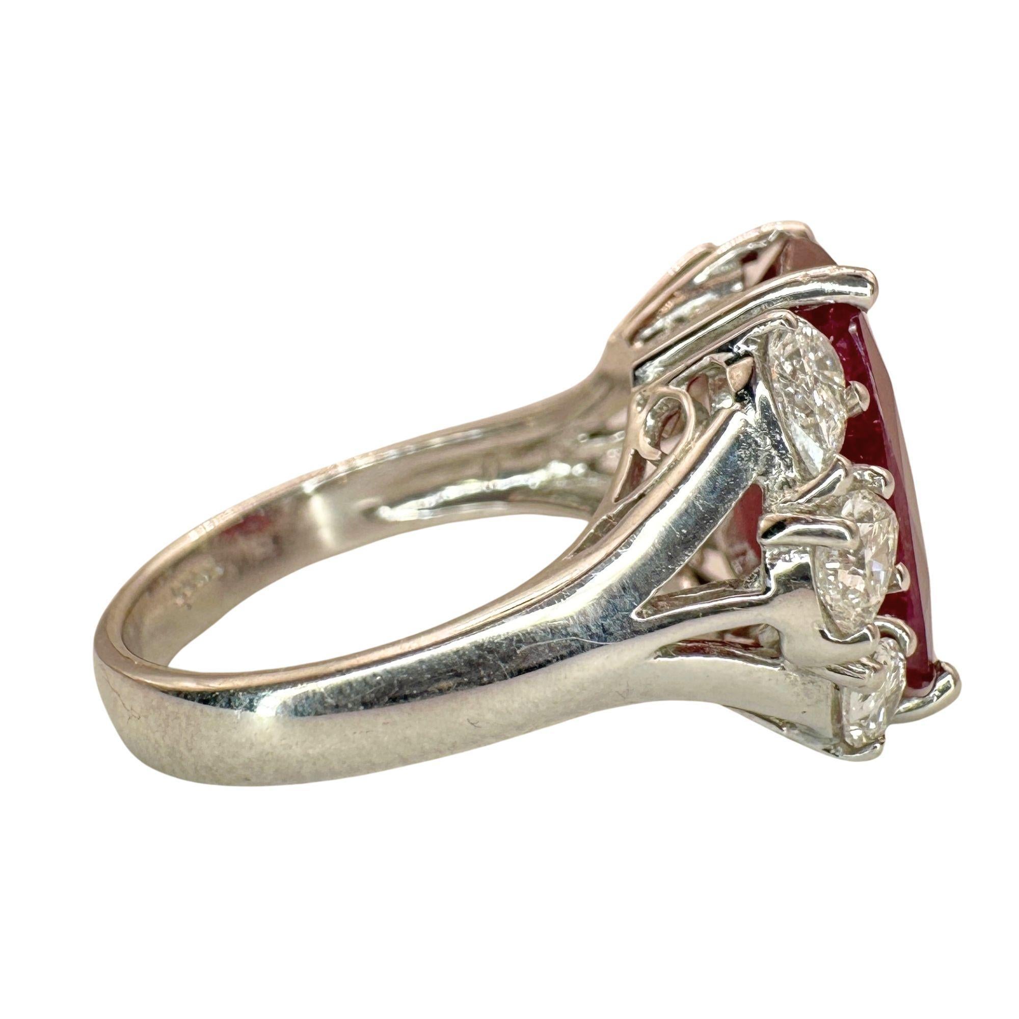 Women's or Men's 18k Diamond and Ruby Ring For Sale