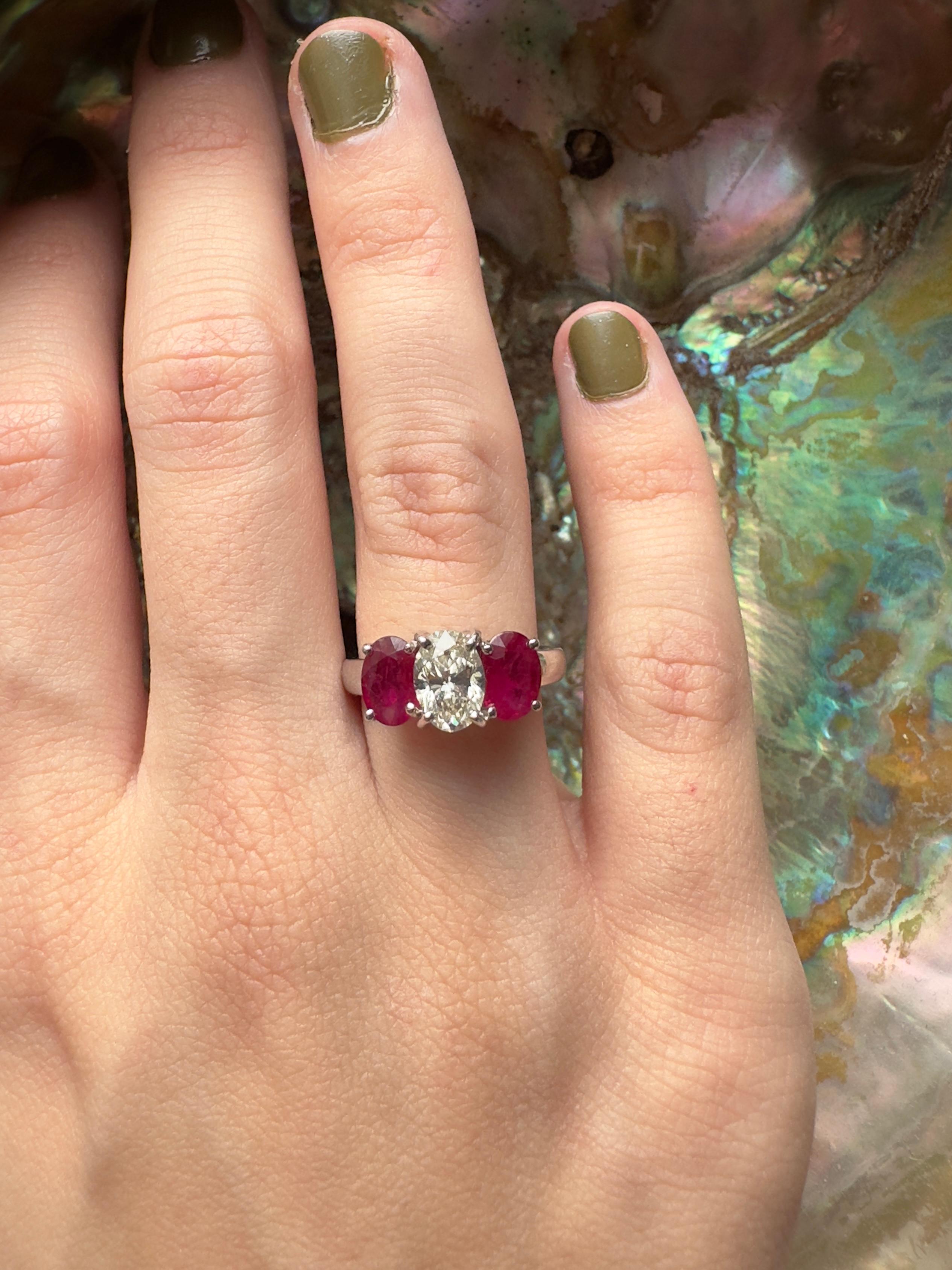18k Diamond and Ruby Ring For Sale 1