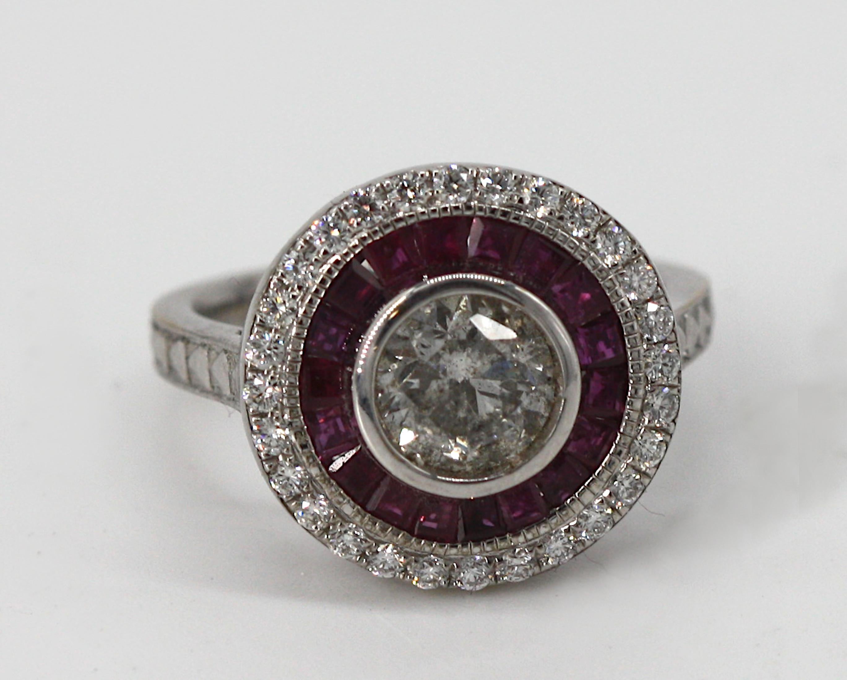18K Diamond and Ruby Ring 2