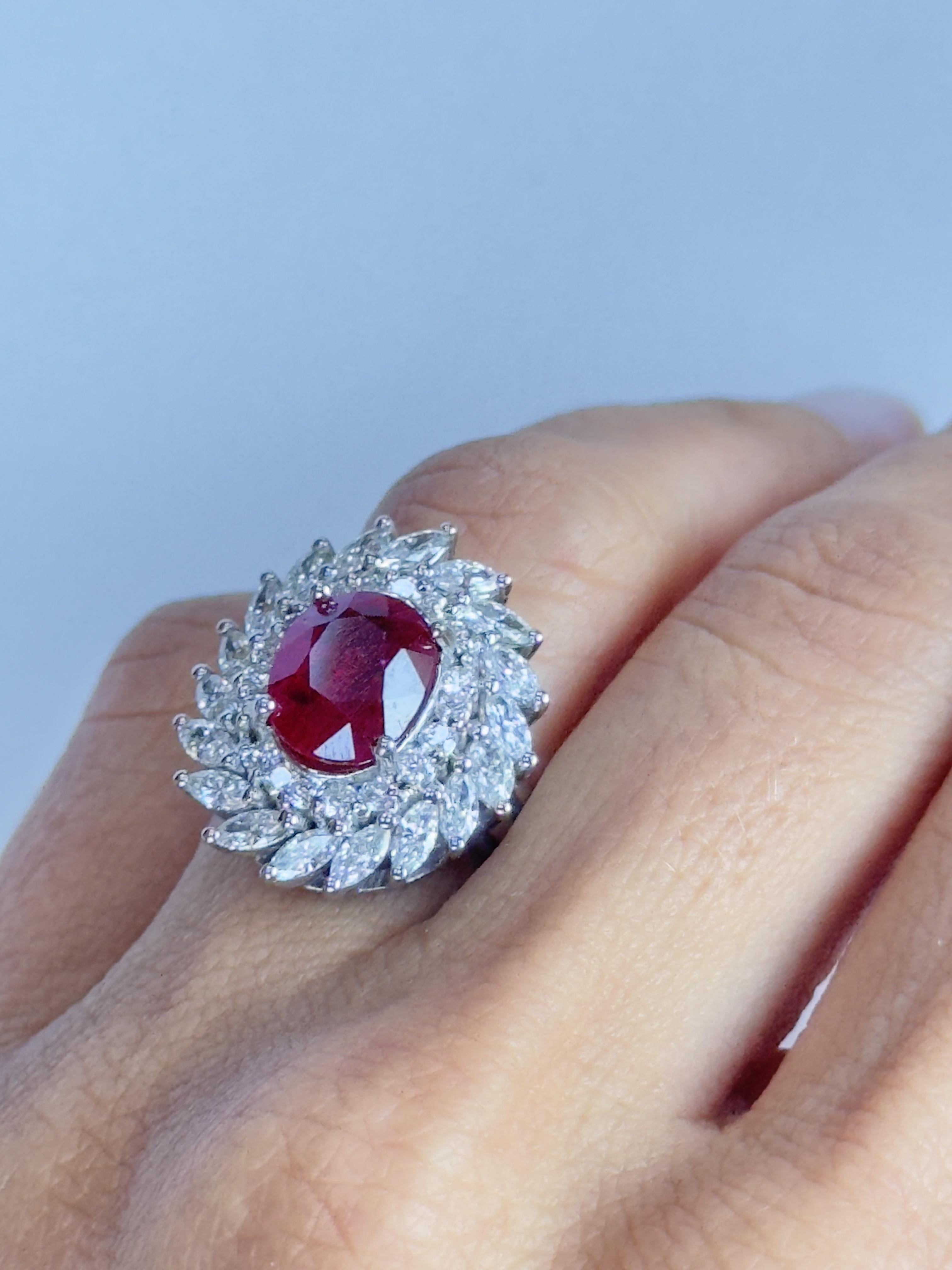 18k Diamond and Ruby Ring For Sale 2