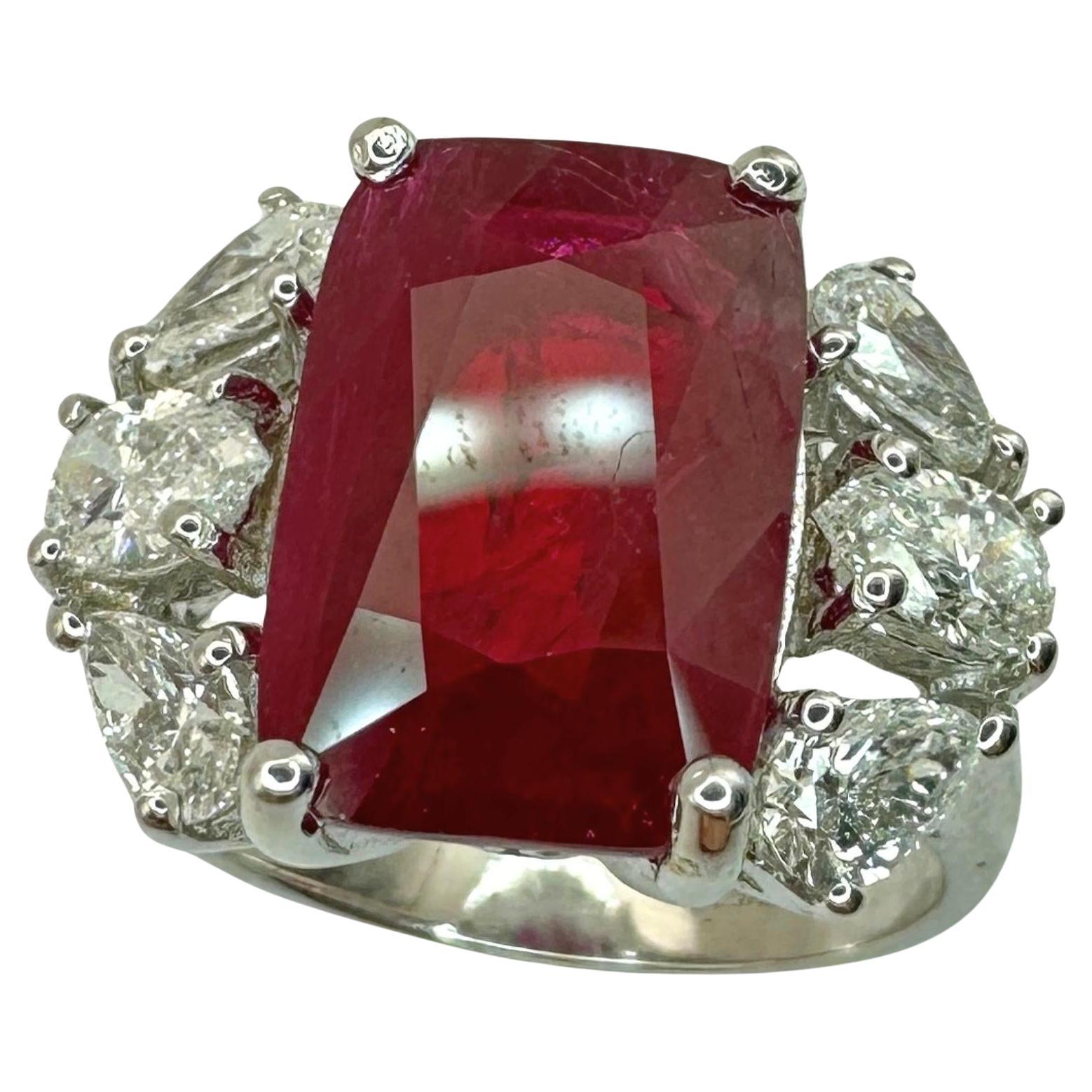 18k Diamond and Ruby Ring