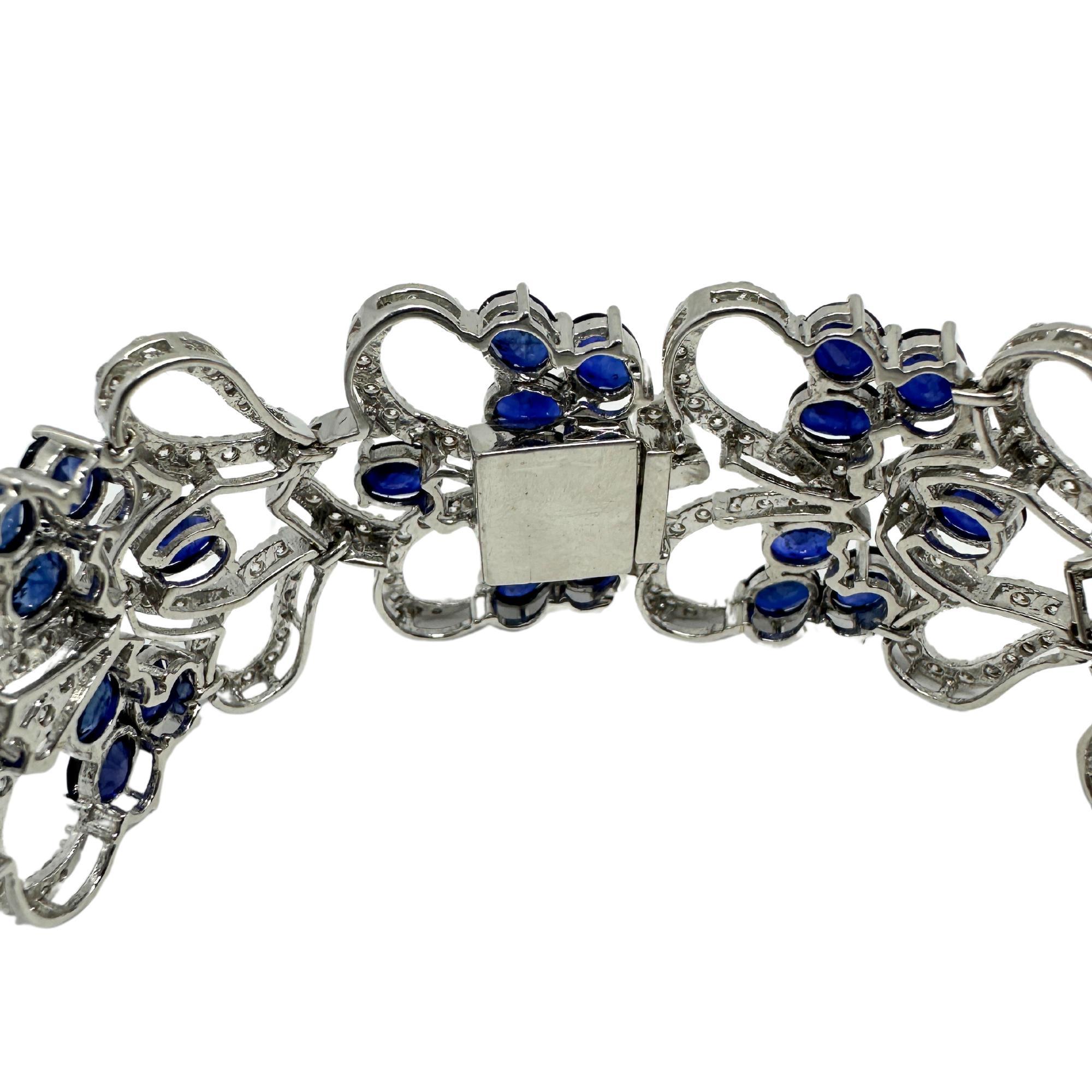 Bracelet en diamants et saphirs 18 carats Bon état - En vente à New York, NY