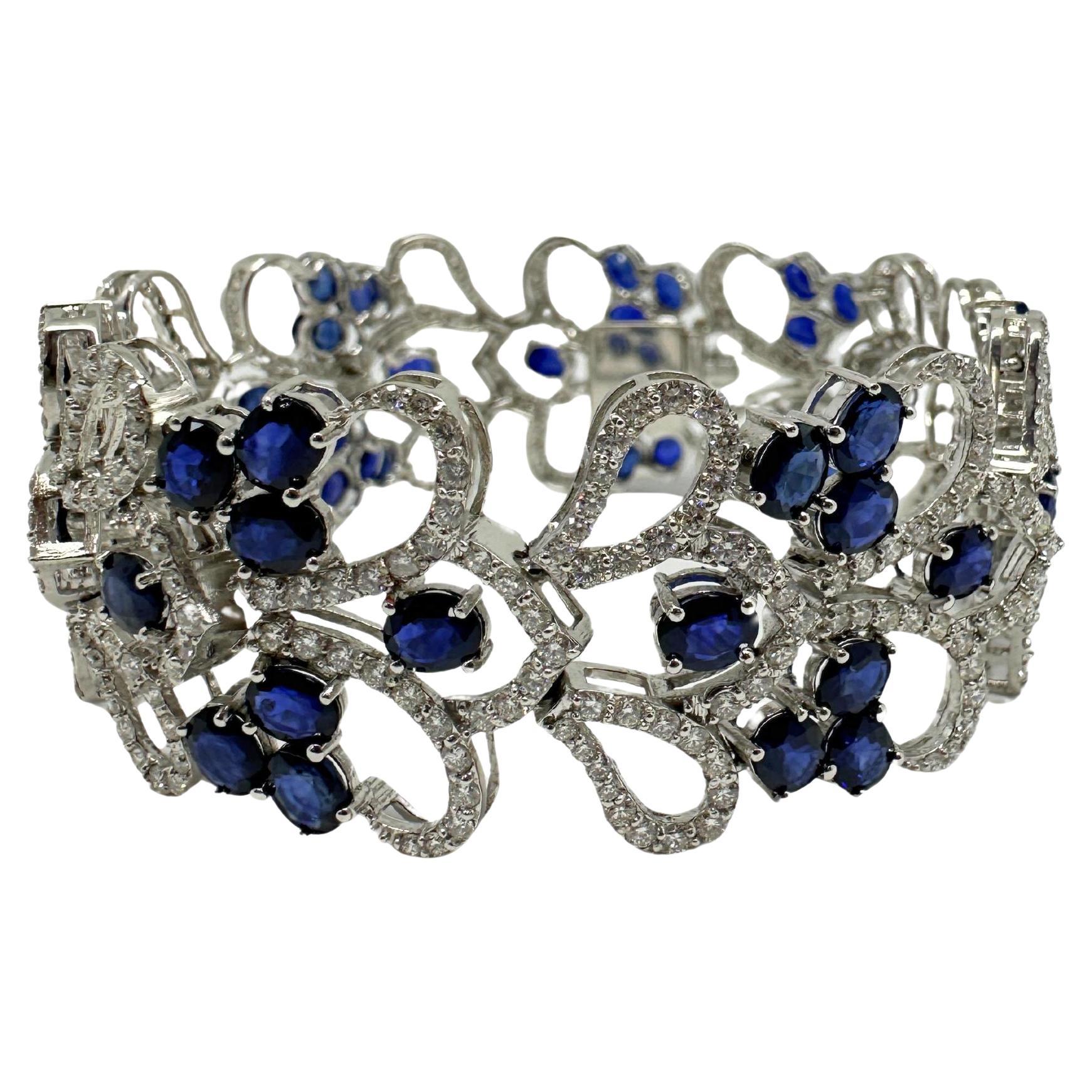 18K Diamond and Sapphire Bracelet