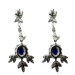 Orecchini con diamanti e zaffiri 18k