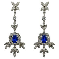18k Diamond and Sapphire Earrings
