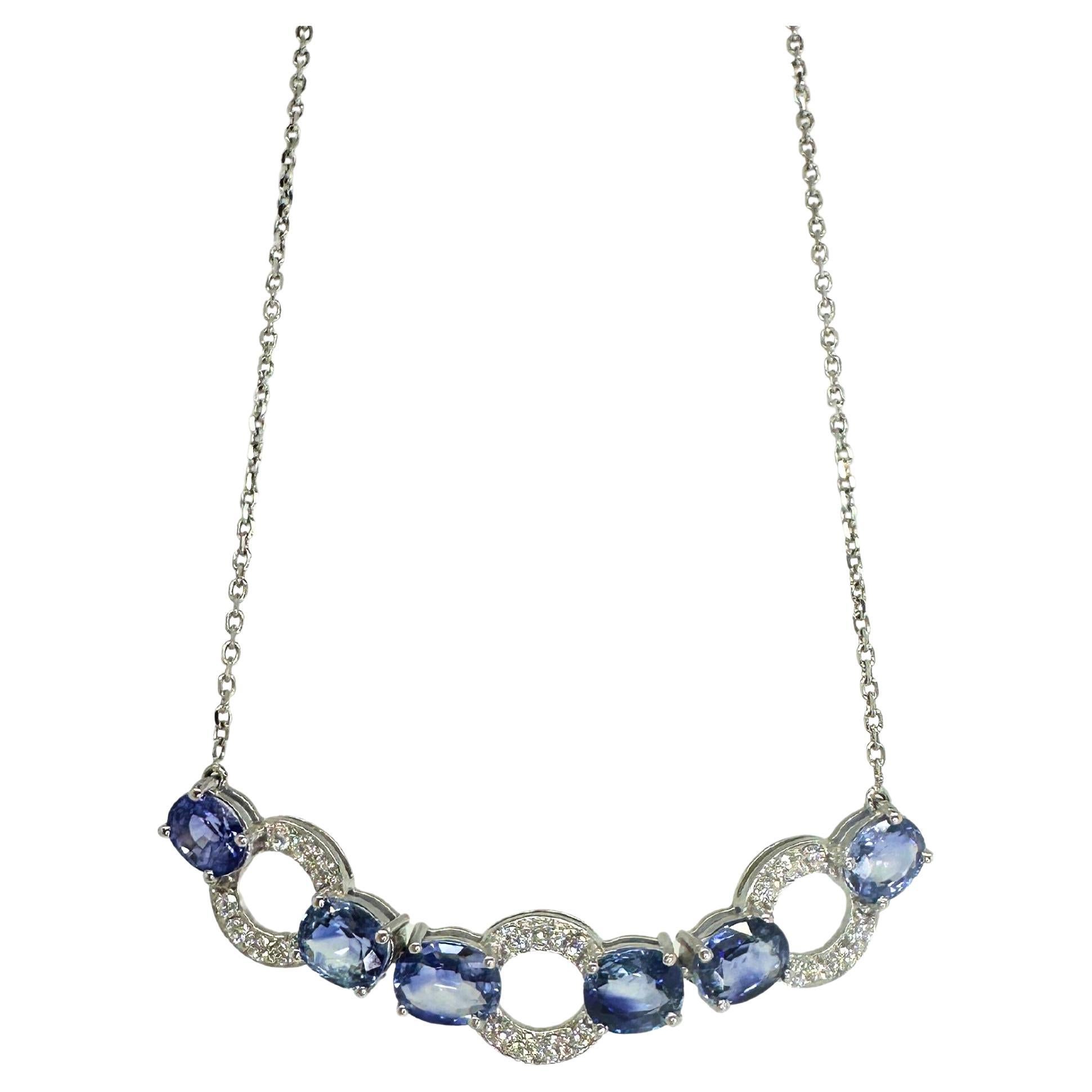 18K Diamond and Sapphire Necklace