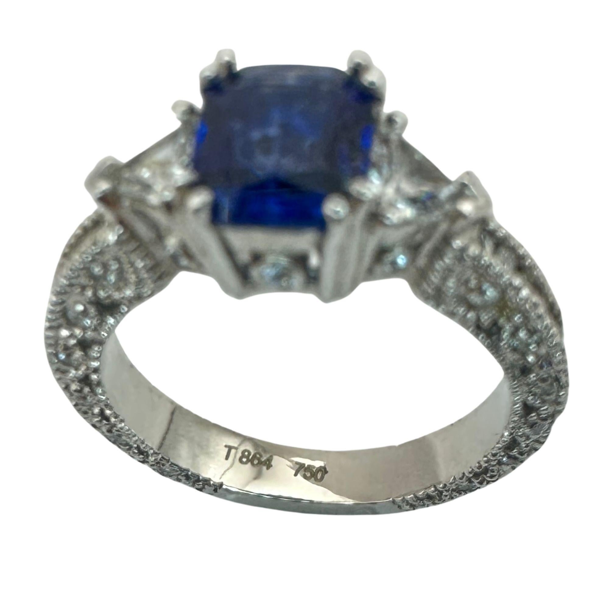 18k Diamond and Sapphire Ring 5