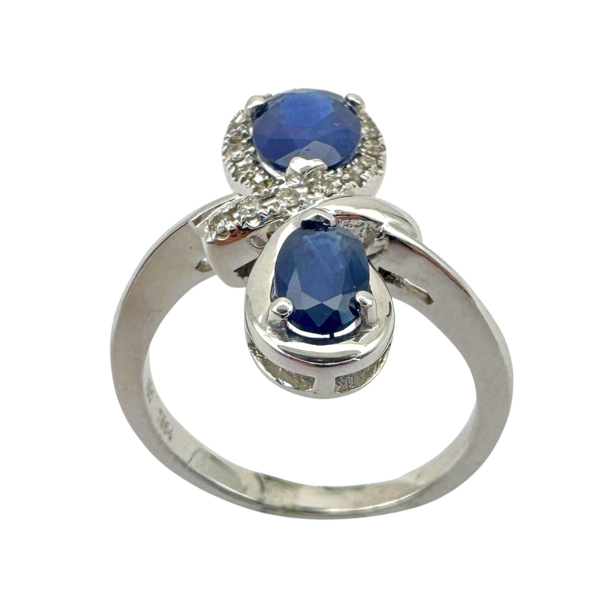Put a pop of color on your finger with our 18k Diamond and Sapphire Ring! Made with 18k white gold and adorned with a sparkling 0.10 carat diamonds and stunning 1.48 carat sapphires, this ring is the epitome of elegance.

18k Diamond and Sapphire