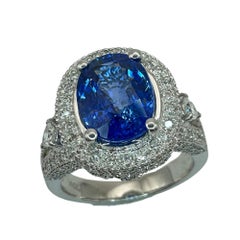 18k Diamond and Sapphire Ring