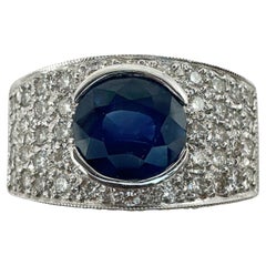 18k Diamond and Sapphire Ring