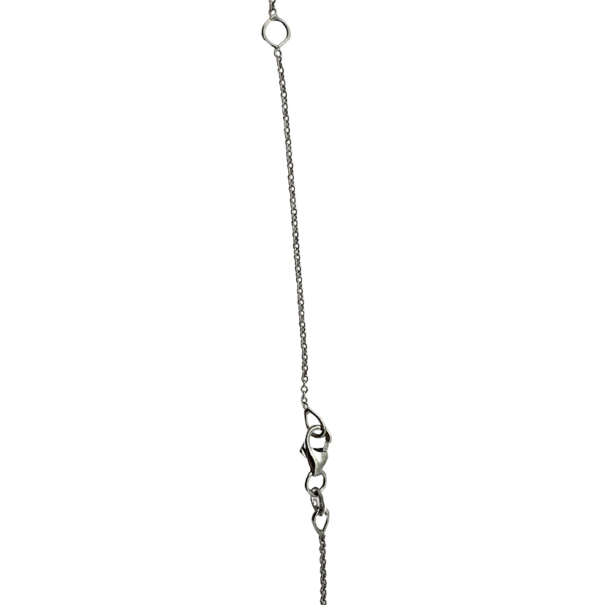 Collana con diamante 18k e agata di mare sintetica in vendita 1