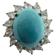 18k Diamond and Turquoise Ring