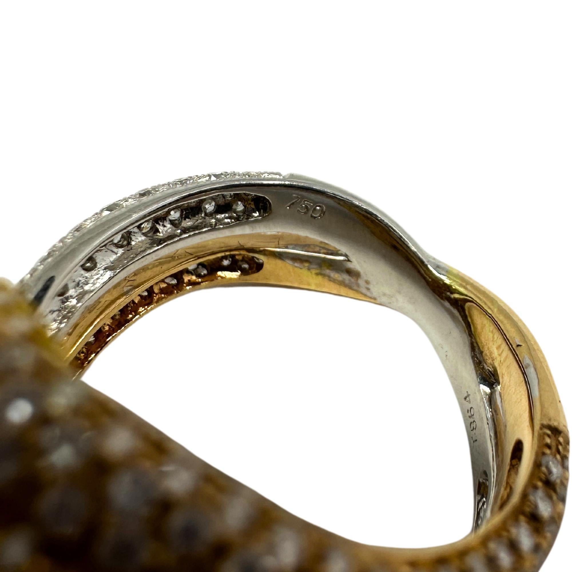 18 Karat Diamant und weißer Perlen-Cocktailring (Rundschliff)
