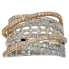 Anello a fascia con diamante 18k
