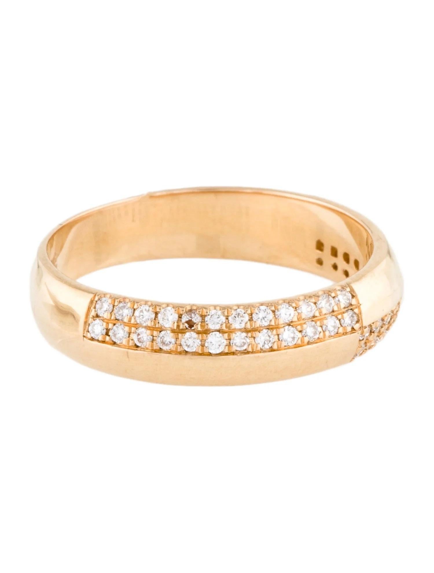 Artist 18K Diamond Band Size 6.75  Yellow Gold Round Brilliant Gemstone Ring For Sale