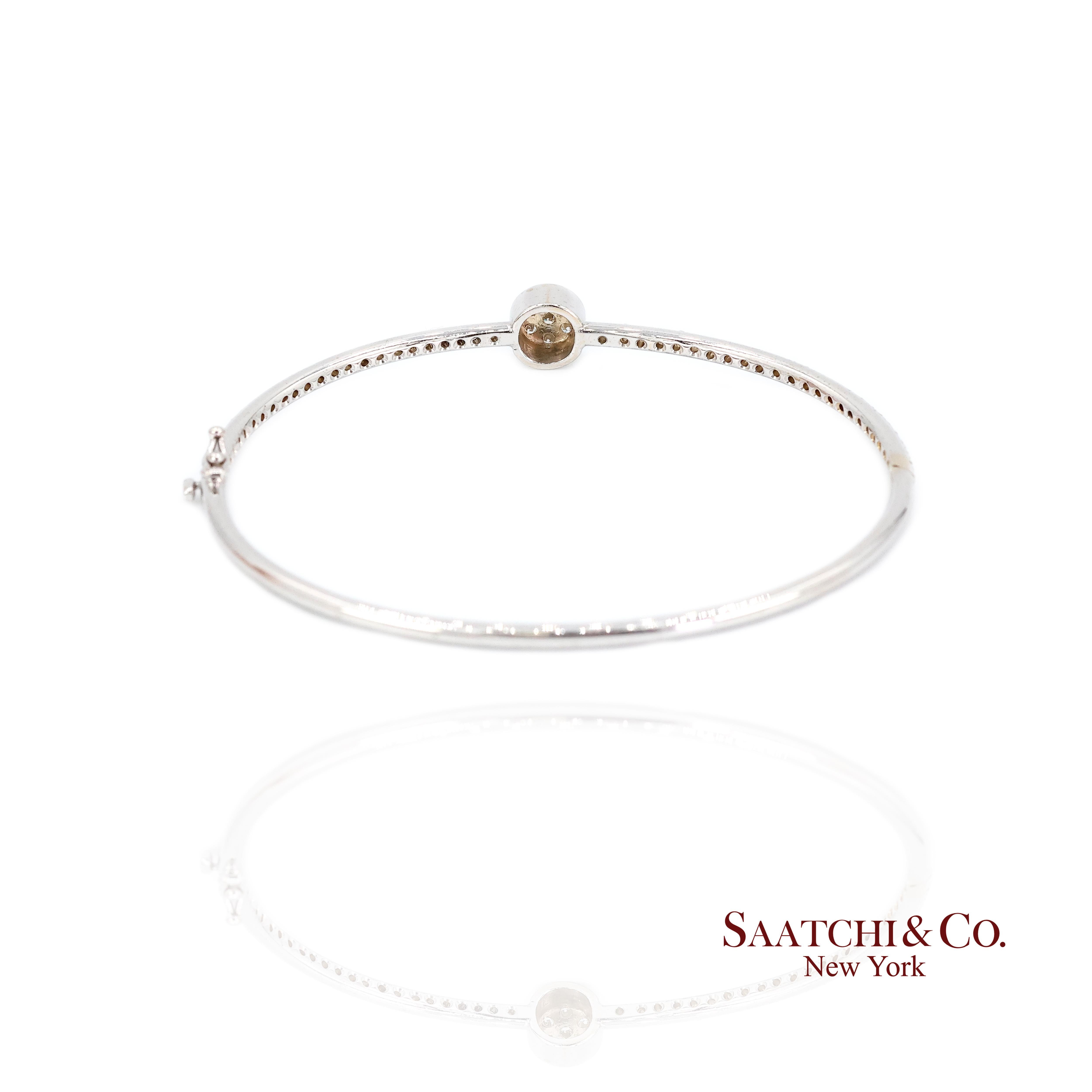 Bracelet en or blanc 18k avec diamant Womens VS Pave Modern Fine Jewelry Neuf - En vente à New York, NY