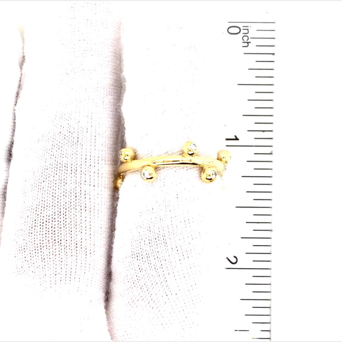 18 Karat Diamant Lünette Stapelbarer Ring Gelbgold im Zustand „Gut“ im Angebot in Boca Raton, FL
