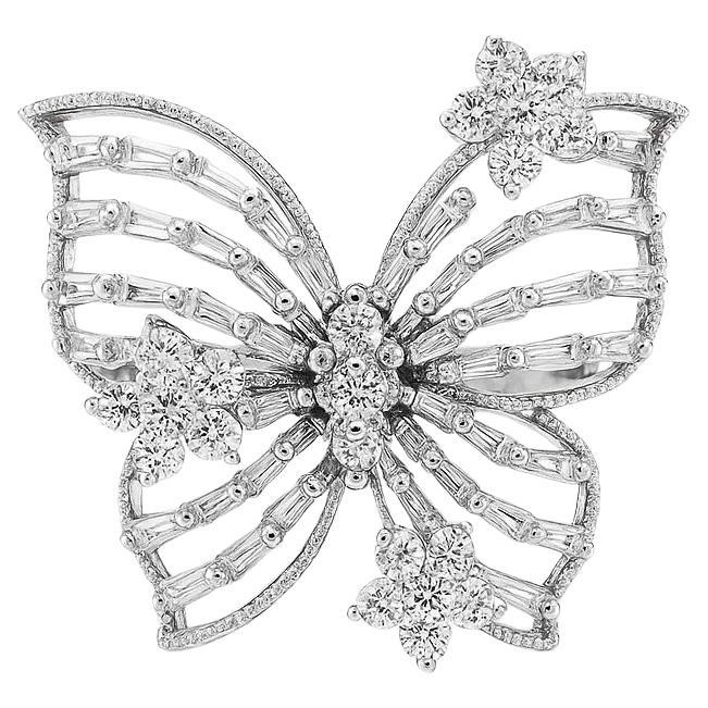 Anello a farfalla con diamante 18k