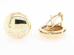 18 Karat Diamond Circle Earrings Yellow Gold 1.36 Carat
