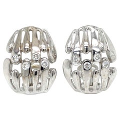 18k Diamond Clip-On Earrings White Gold