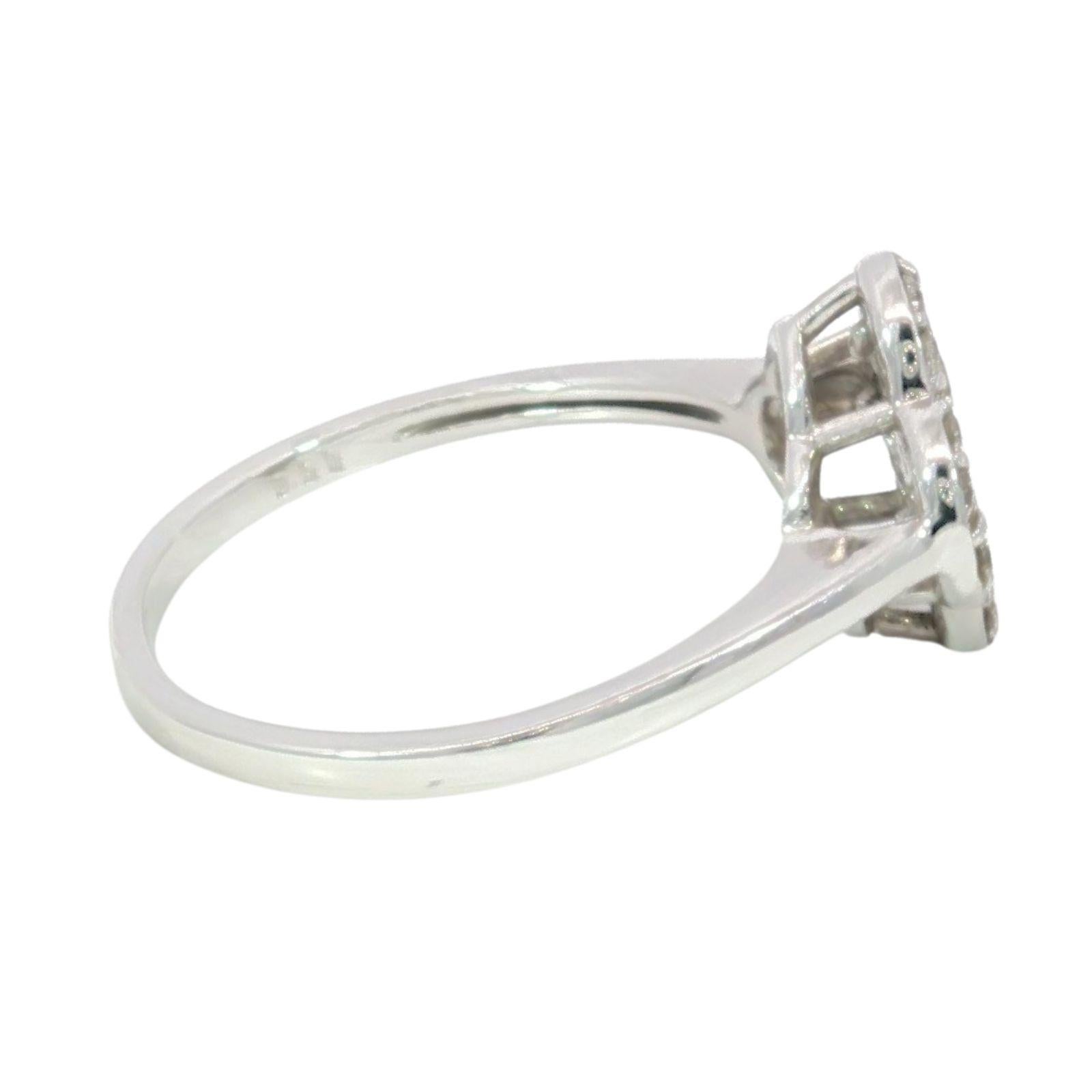 Bague trèfle en or blanc 18 carats Taille 7 ~0.5ctw Diamants en vente 4
