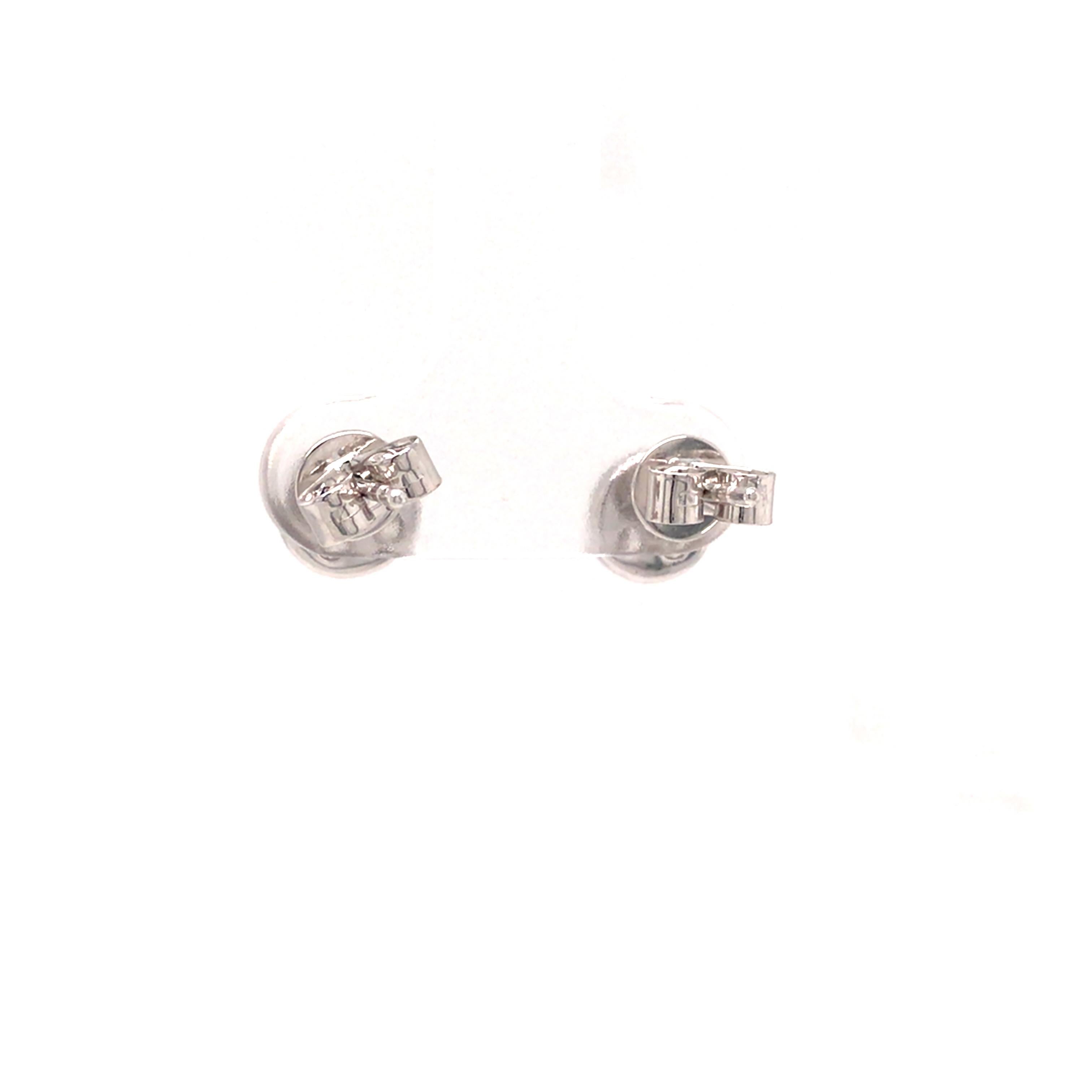 18K Diamond Cluster Earrings White Gold For Sale 1