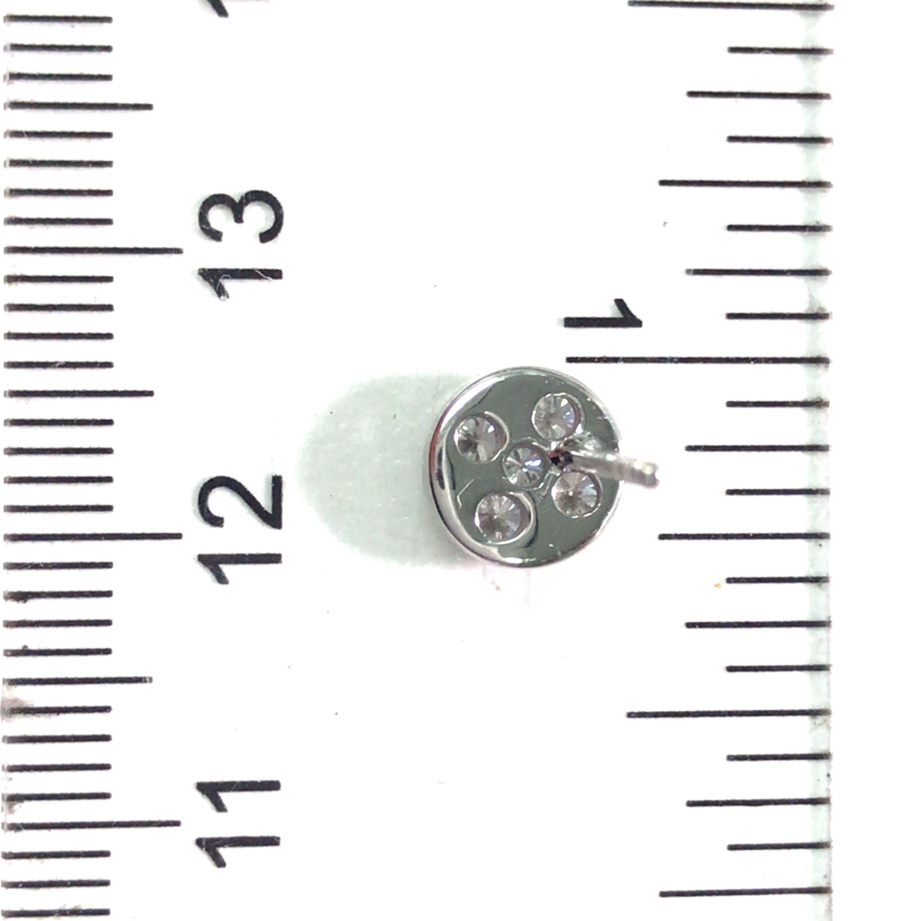 18K Diamond Cluster Earrings White Gold For Sale 2