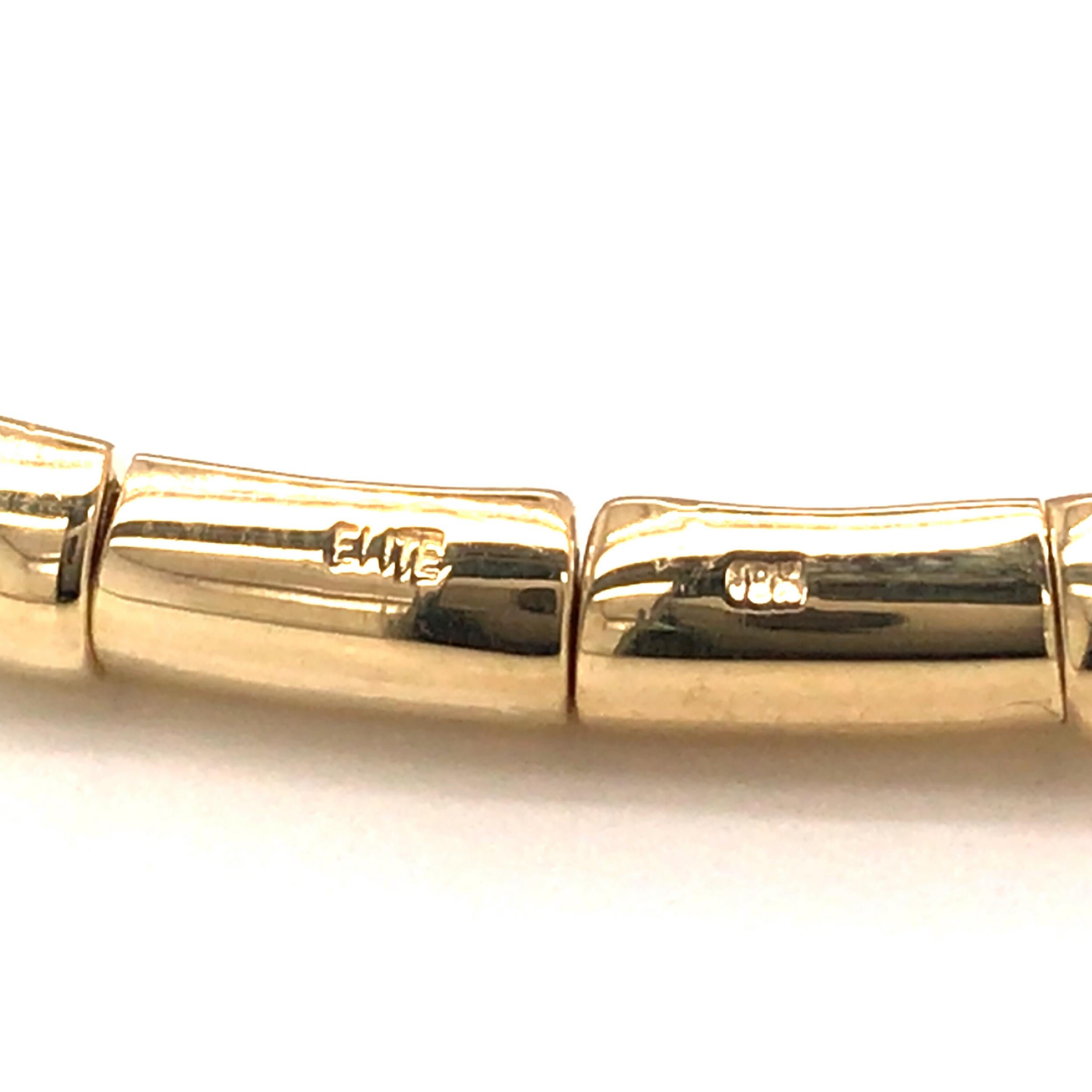 18K Diamond Cluster Station Bangle Yellow Gold For Sale 2