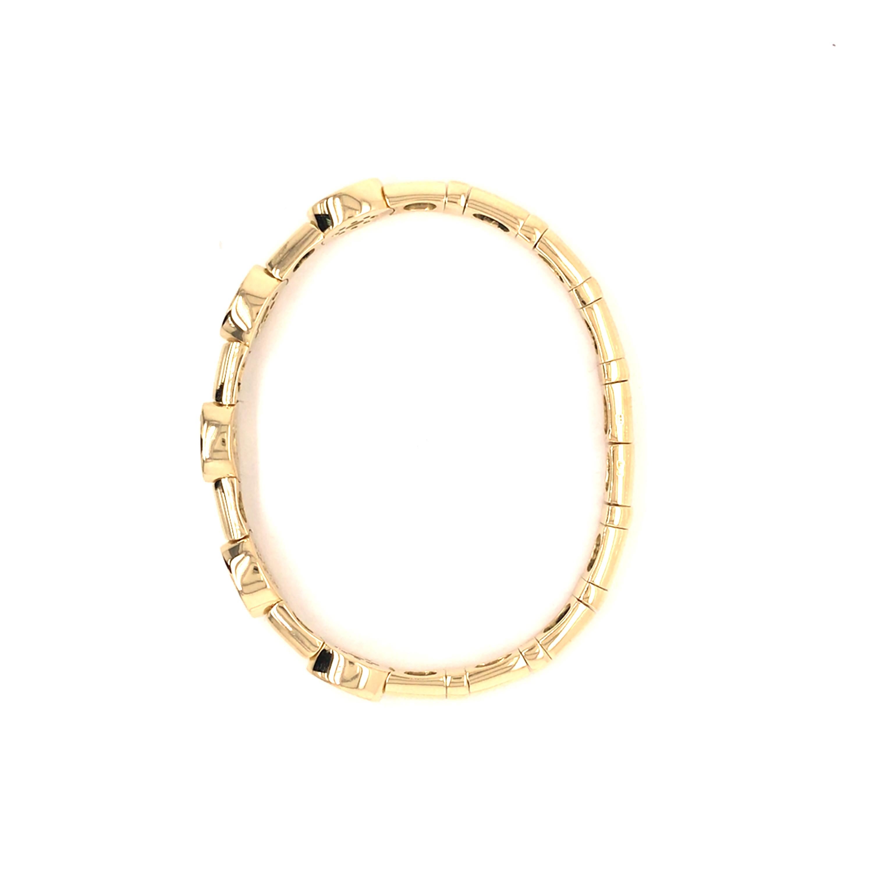 18K Diamond Cluster Station Bangle Yellow Gold For Sale 4