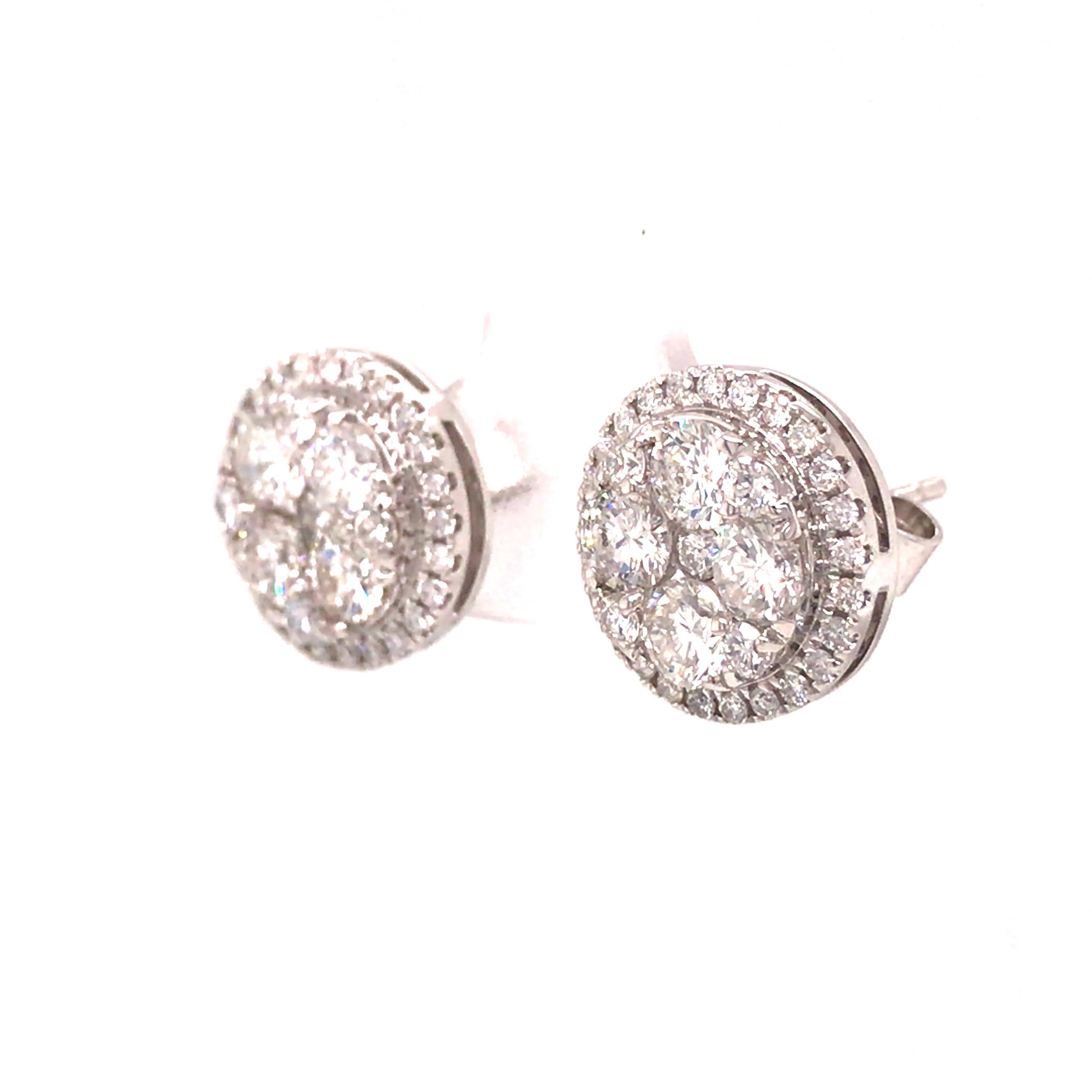 18k white gold diamond earrings