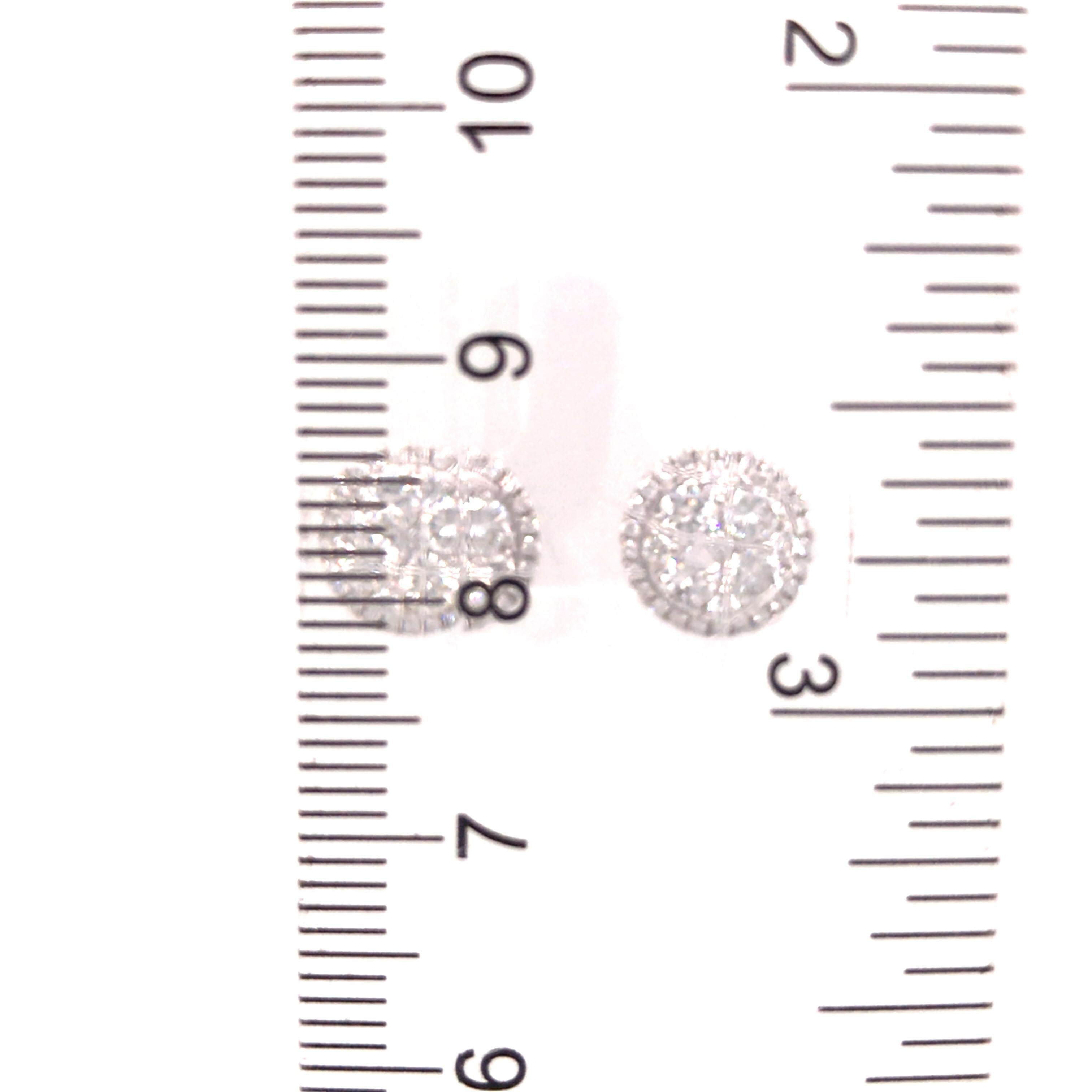 Women's 18K Diamond Cluster Studs White Gold