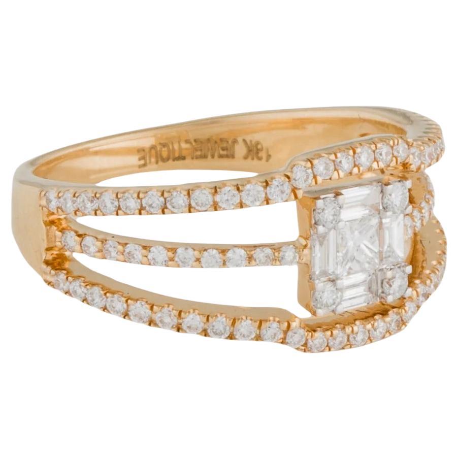 18K Diamond Cocktail Ring, Size 6.5: Stunning Statement Piece, Timeless For Sale