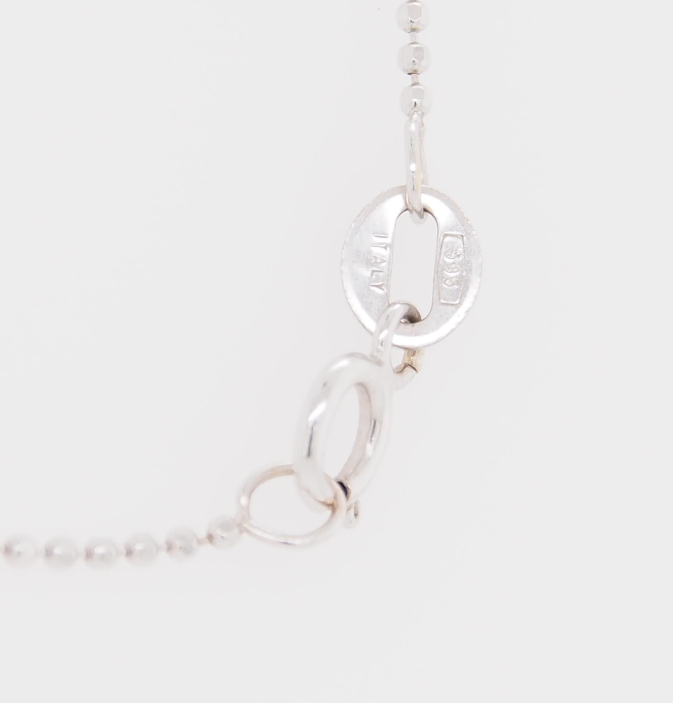 18 Karat Diamond Cross Puff Pendant Necklace White Gold 0.75 Carat For Sale 2