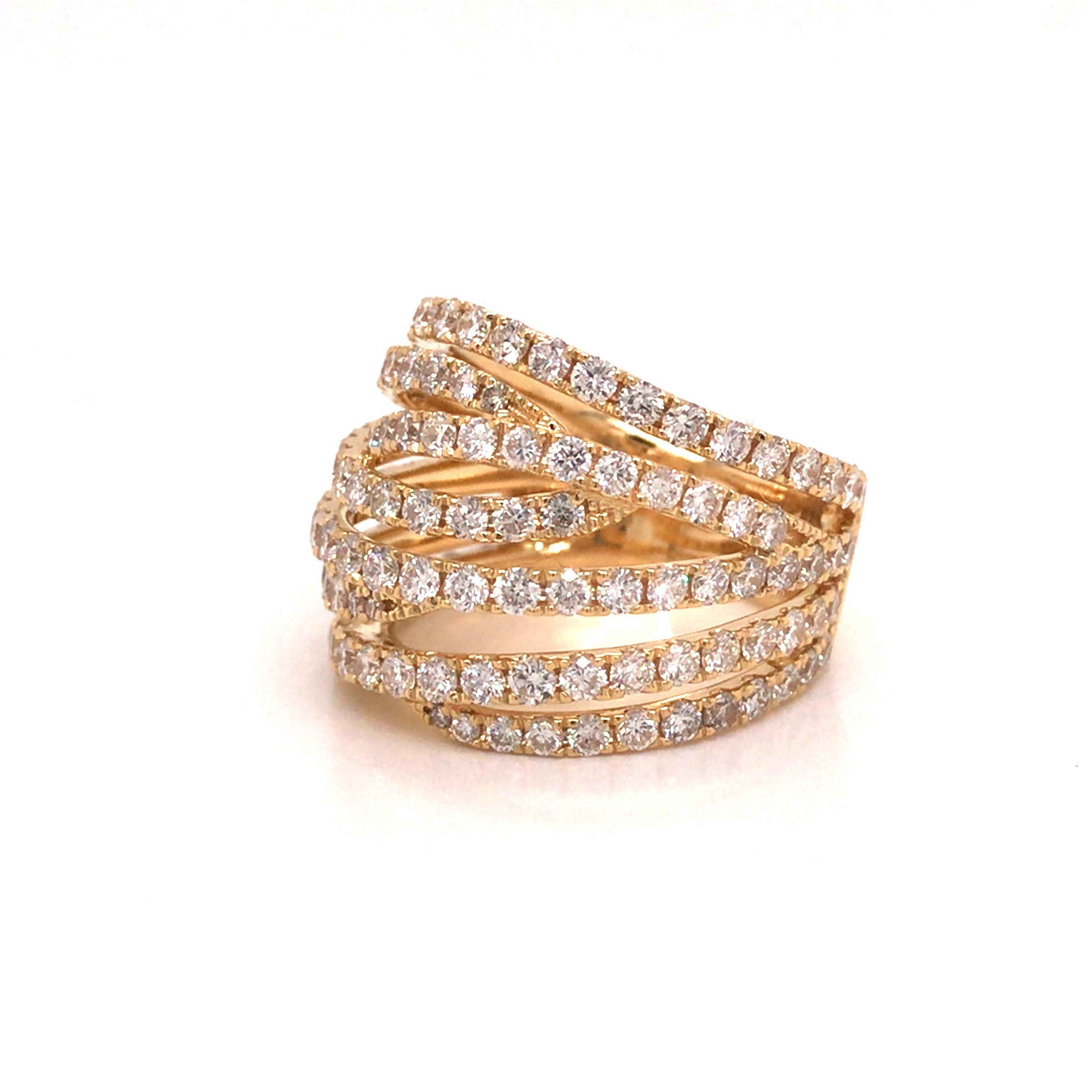 gold and diamond crossover band