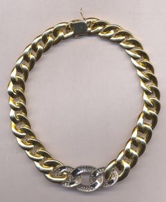 18 Karat Diamond "Cuban Link" Tapered Necklace